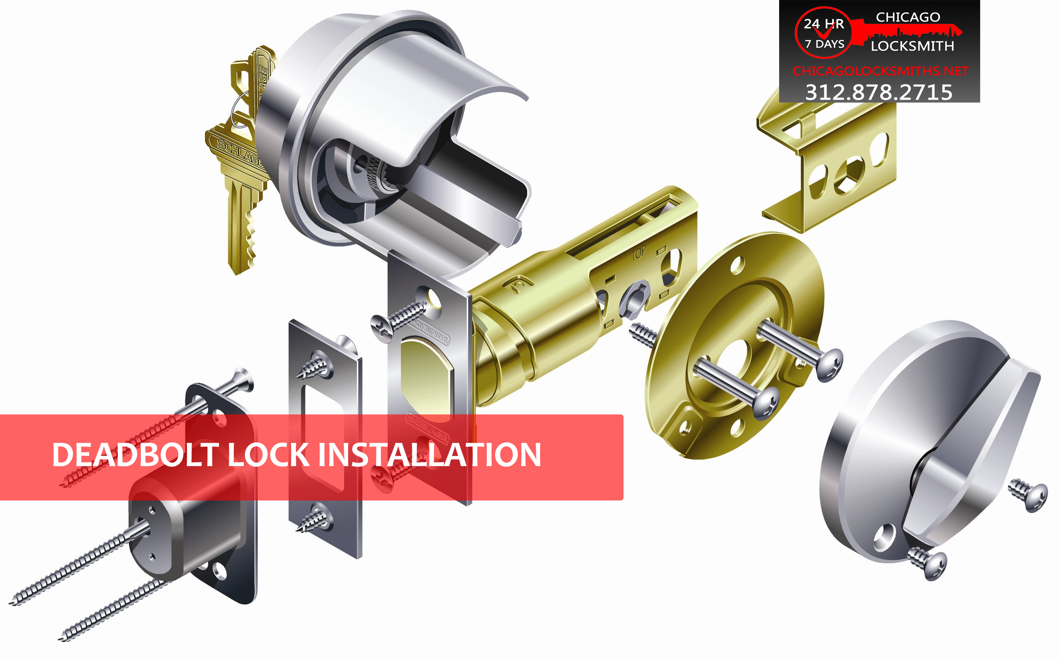 Installing a Deadbolt Lock - Chicago Locksmiths Blog